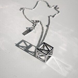New Kenzo Paris square cage pendant on an 18 inch chain